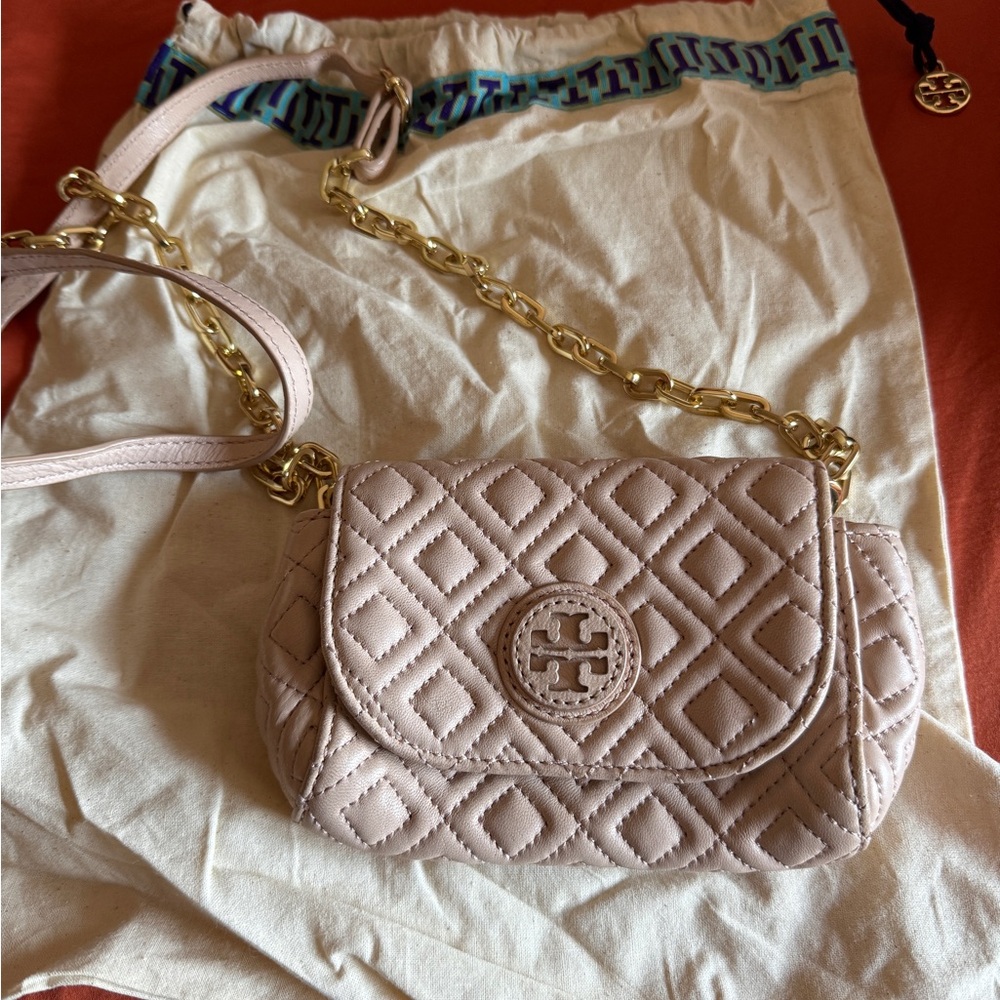 Tory Burch Blush Quilted Crossbody Bag
